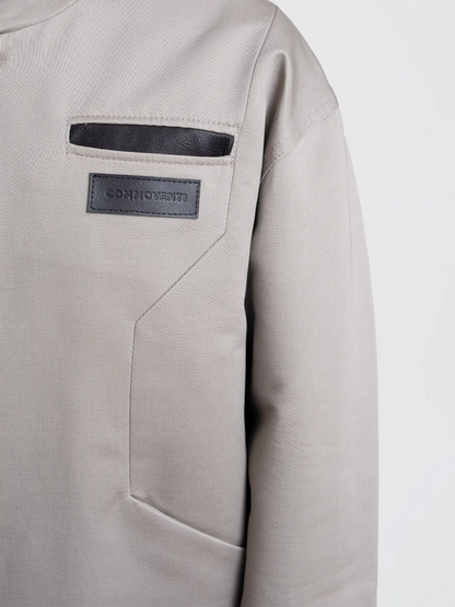 BOMBER JACKET WITH LEATHER COLLAR
