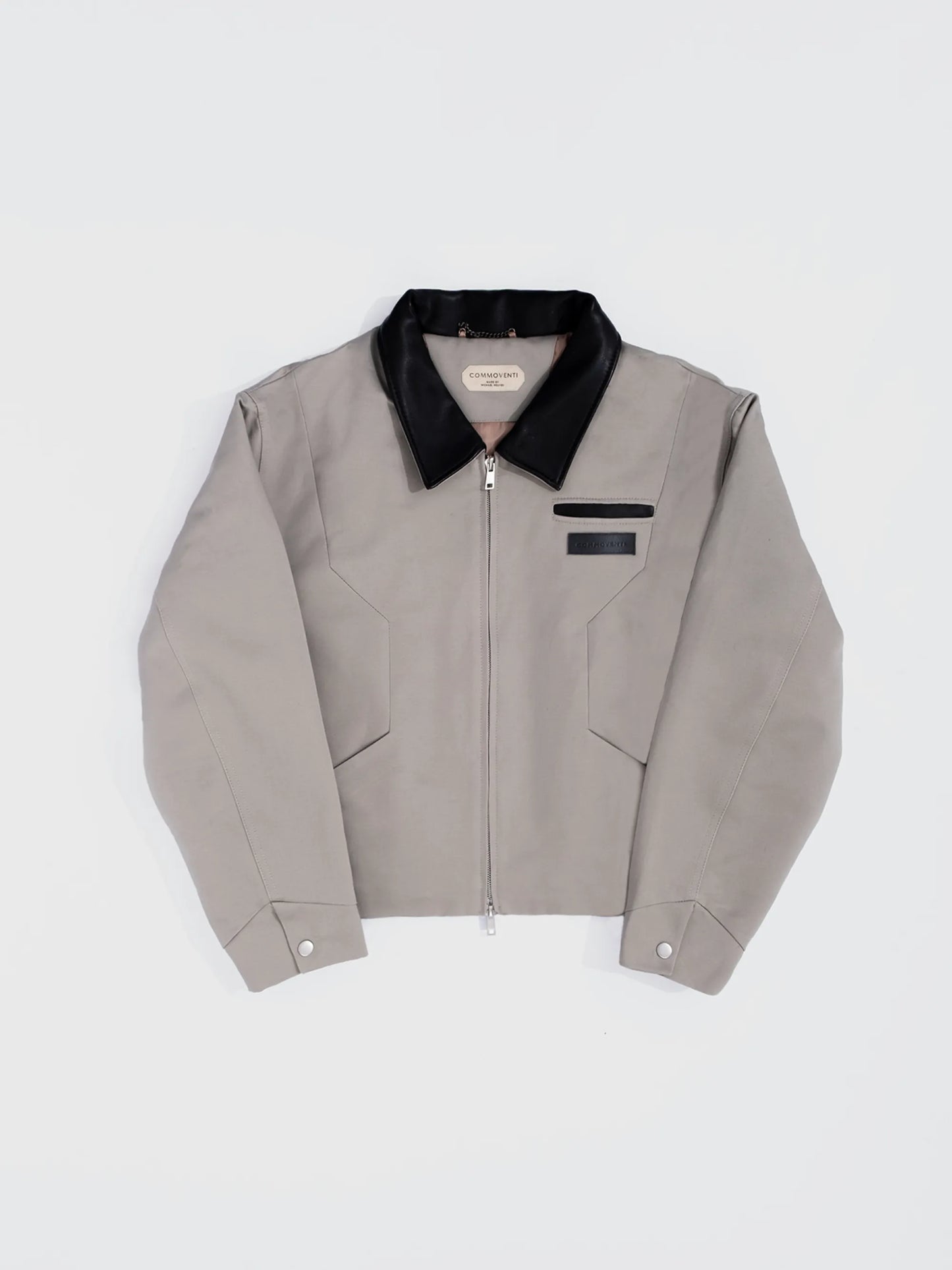 BOMBER JACKET WITH LEATHER COLLAR