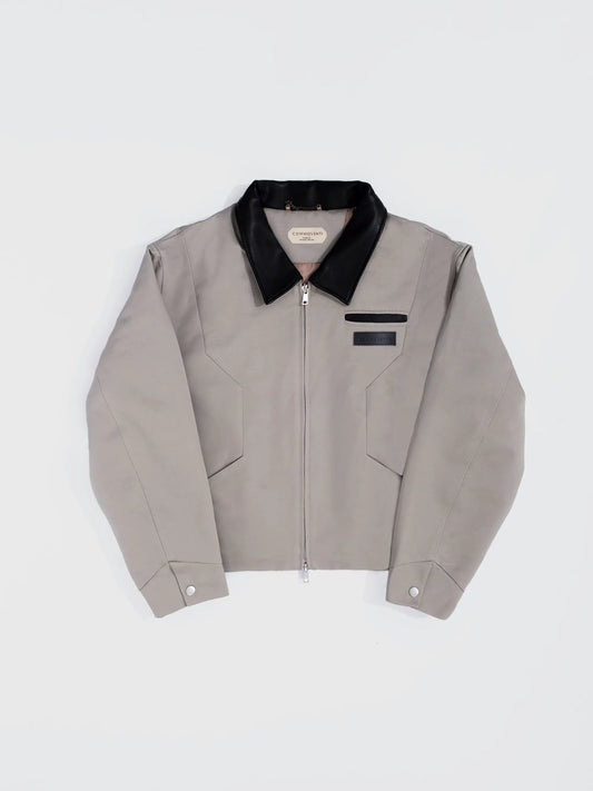 BOMBER JACKET WITH LEATHER COLLAR